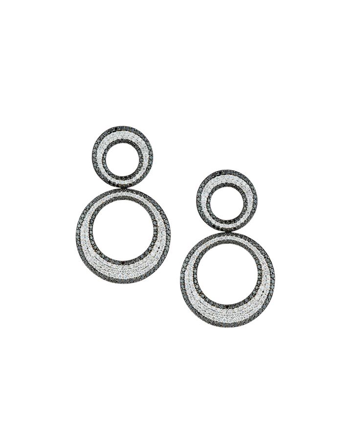 18k White Gold Scalare Diamond Double-drop Earrings