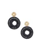 Wicker Drop Earrings. Black