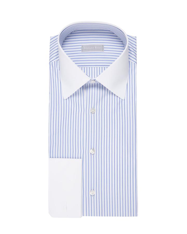 Striped Dress Shirt With Contrast Trim