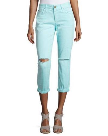 Billie Cropped Boyfriend Jeans, Azure
