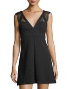 V-neck Lace-trim Dress