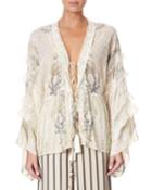 Tie-front Printed