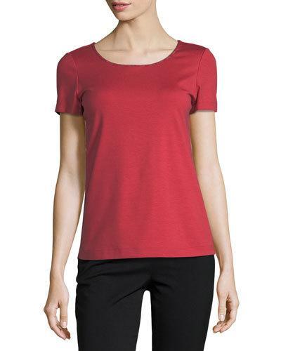 Embroidered-trim Tee