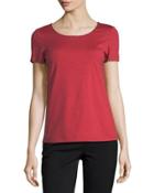 Embroidered-trim Tee