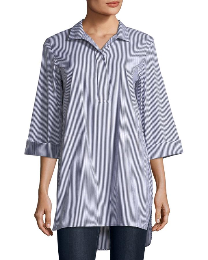 Desirae Freeport Striped Oversized Blouse