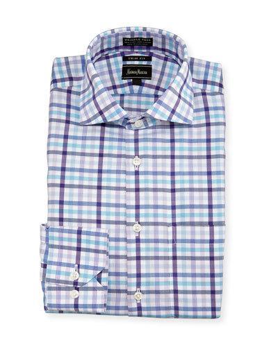 Trim-fit Non-iron Plaid Dress