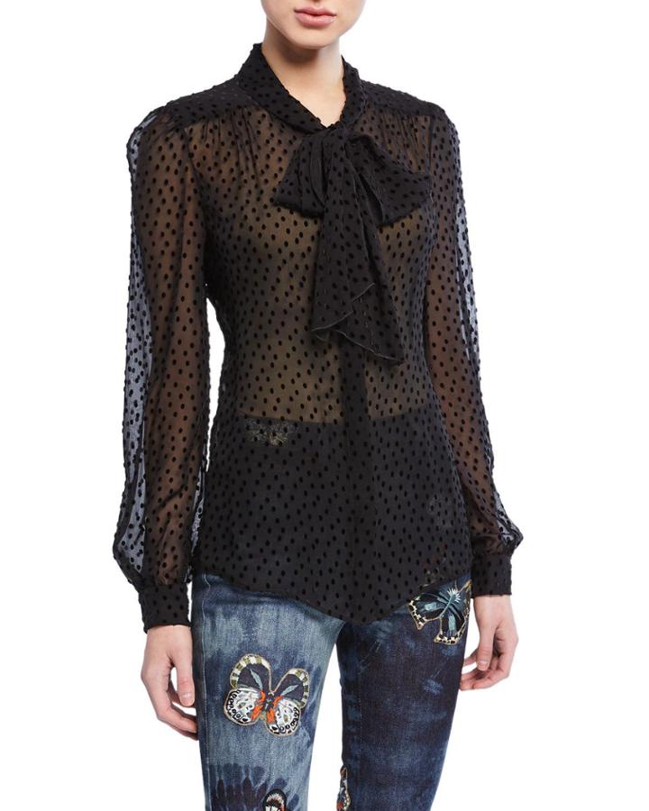 Pleated Mock-neck Tunic