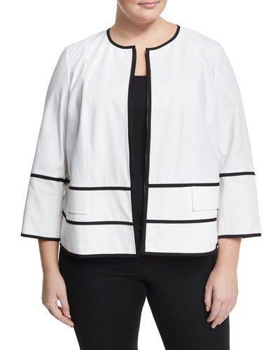 Aisha Zip-front Jacket, White,