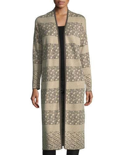 Geometric Knit Duster Cardigan