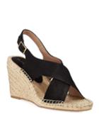 Venus Suede Wedge Espadrilles, Black