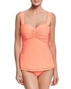 Cabana Solid Tankini Swim Top, Tangerine