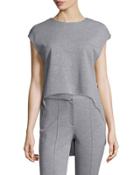 Jewel-neck High-low Muscle Top,