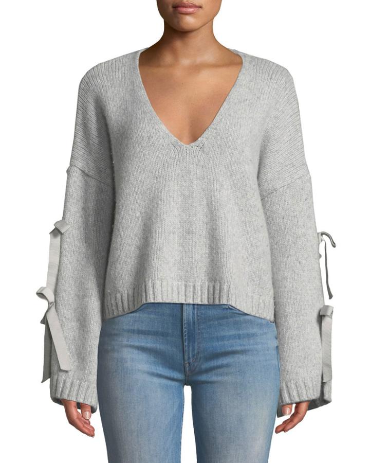 Sidel Cropped Tie-sleeve Wool