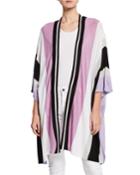 Striped Open-front Poncho