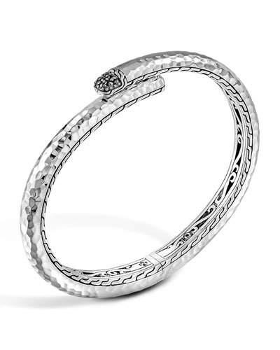Small Palu Silver Lava Kick Cuff With Black