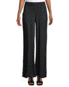 Printed Smocked-waist Palazzo Pants