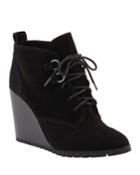 Paris Suede Wedge Lace-up Booties
