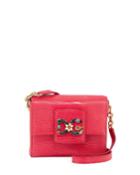 Crystal Logo Shoulder Bag, Pink