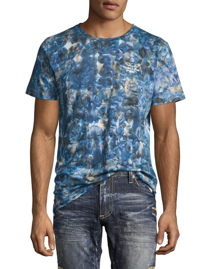 Tie-dye Logo-print T-shirt, Indigo