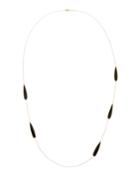 18k Polished Rock Candy Elongated Pear Necklace In Black Onyx