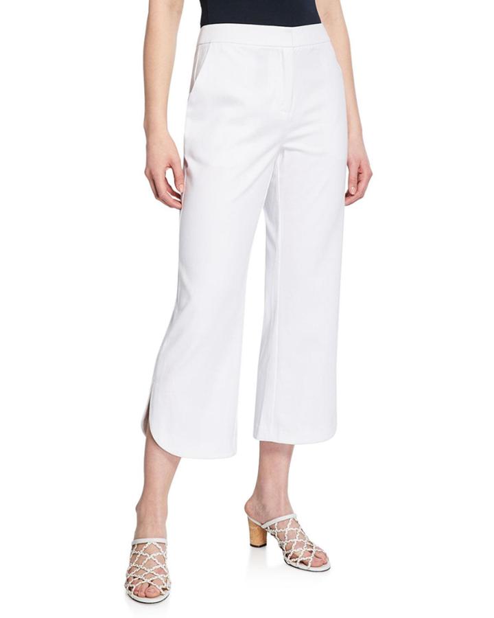 Casual Curved Hem Cropped Pants W/