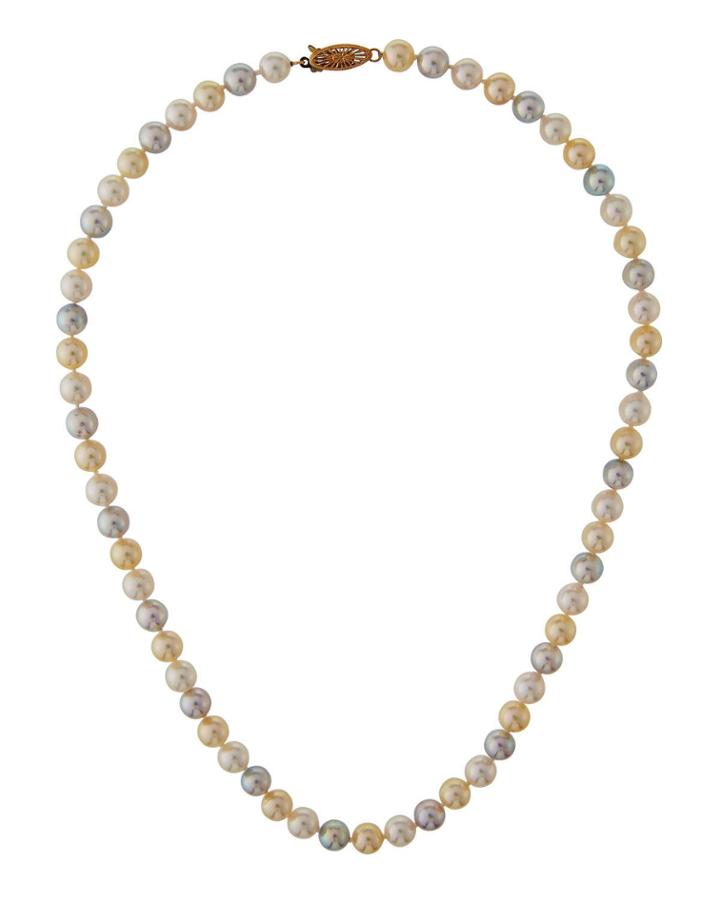 6.5mm Tricolor Akoya Pearl Necklace W/