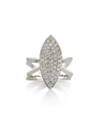 Estate 18k White Gold Diamond Marquise Ring,