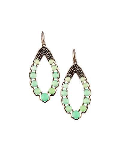 Chrysoprase & Champagne Diamond Drop Earrings
