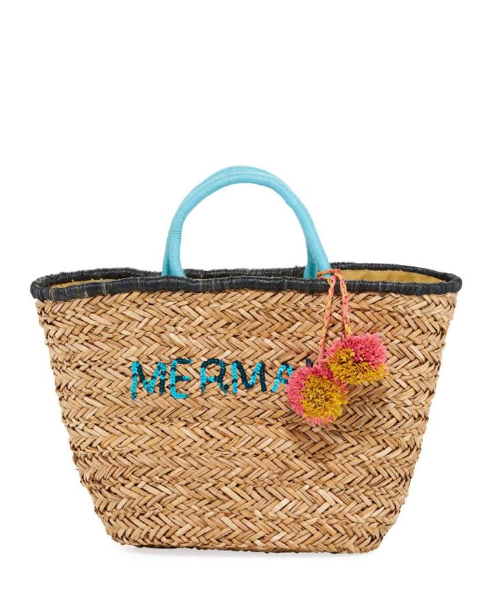 Mermaid Large Seagrass Tote Bag