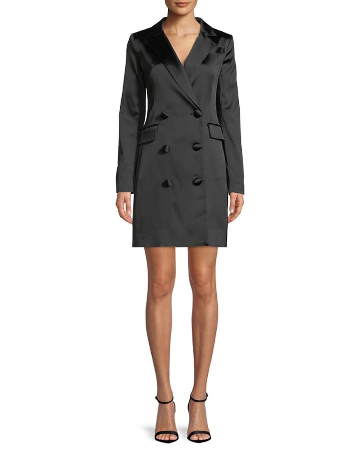 Double-breasted Satin Blazer