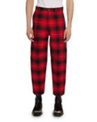 Men's Relaxed-fit Plaid Cropped Pants
