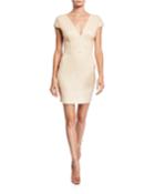 Zoe Sequin V-neck Cap-sleeve