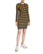 Multi-stripe Long-sleeve Dress