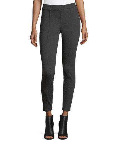 Front Seam Long Leggings, Charcoal