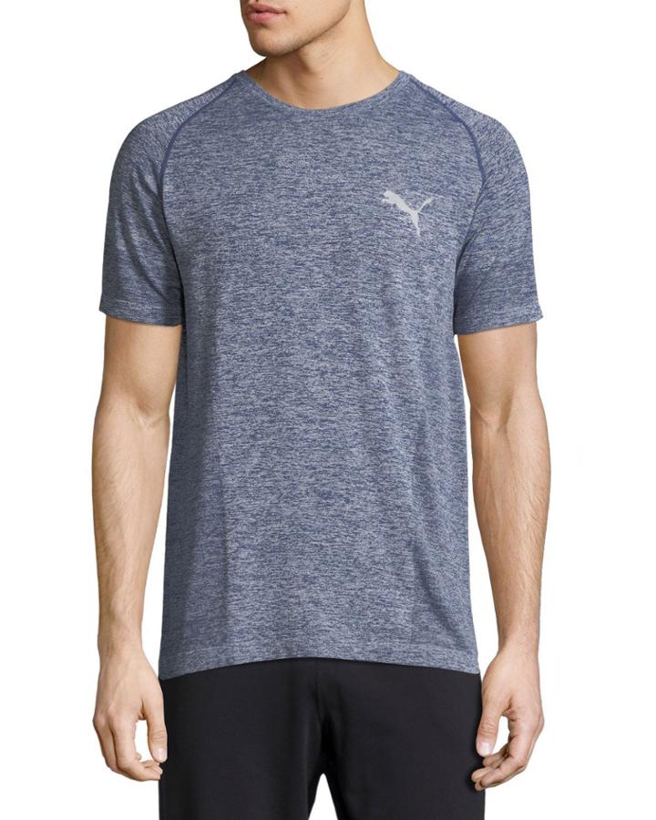 Men's Best Heathered Evoknit Tee, Blue