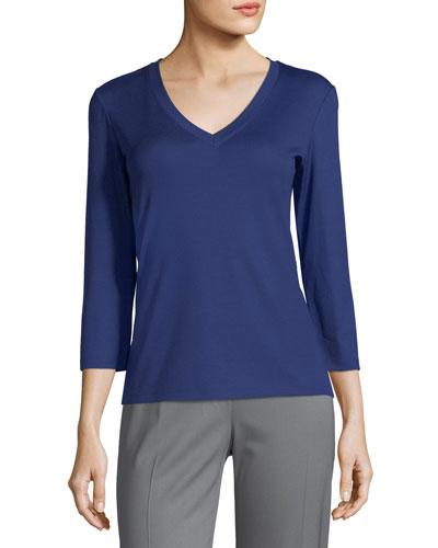 3/4-sleeve Flare Top