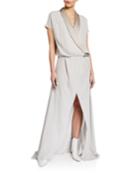 Silk Tuxedo Dress With