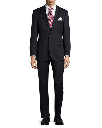 Classic-fit Pasolini/movie Solid Two-piece Wool Suit, Dark Blue