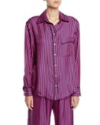 Hand In My Hand Striped Silk Button-down