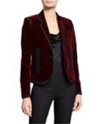 Embroidered-trim Velvet Jacket