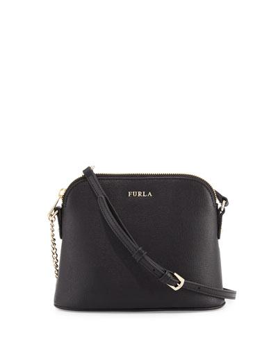 Miky Chain Leather Crossbody Bag, Onyx
