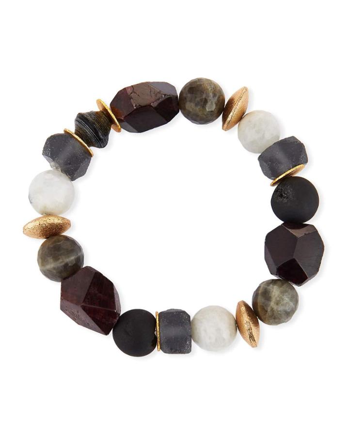 Pica Beaded Garnet Stretch Bracelet
