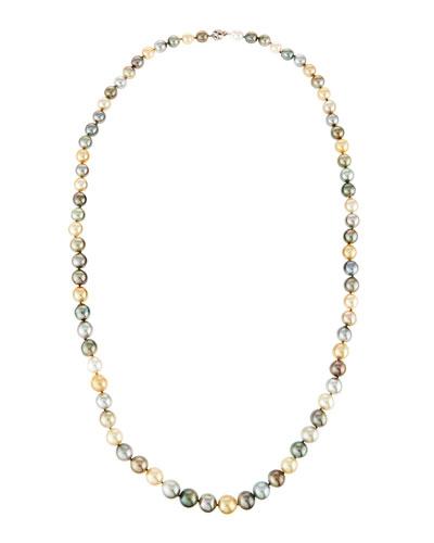 Long Multicolor South Sea & Tahitian Pearl Necklace,