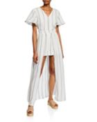 Striped Maxi Romper W/