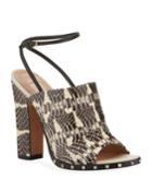 Snake-print Leather Rockstud