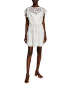 Short Lace Evening Dress With Ruffled