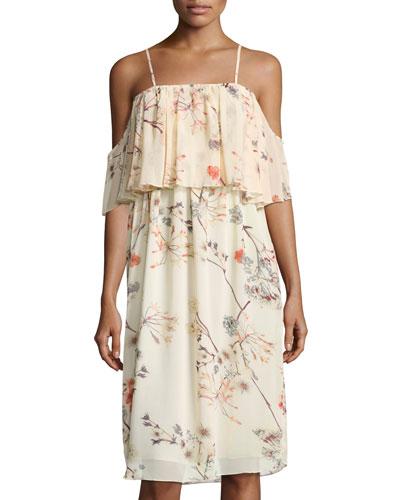 Lily Cold-shoulder Tiered Dress,