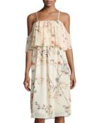 Lily Cold-shoulder Tiered Dress,