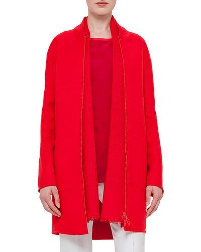 Zip-front Long-sleeve Coat