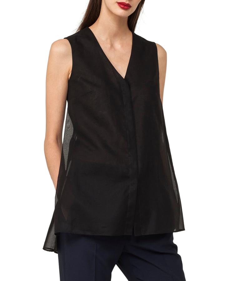V-neck Sleeveless Cotton Voile Top